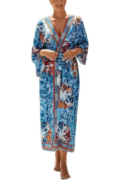 Generic Beach Kimono Coverups for women,Kimono Cover Up Long Beach Dress Swim...