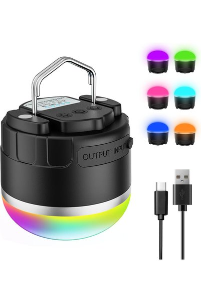 Generic Rechargeable LED Camping Lantern 1000LM,Portable tent lights With RGB...