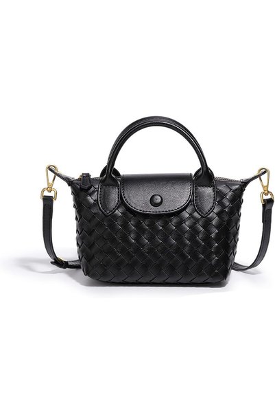 Generic Mini Small Size Braided Luxury Leather Women's top Handle Handbag Fas...