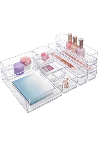 Generic SimpleSort 10-Piece Stackable Clear Drawer Organizer Set | Multi-size...