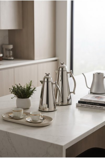 Generic Brand Tramss Tea and Coffee Set Stainless Steel 1 + 0.7 Liter Silver ...