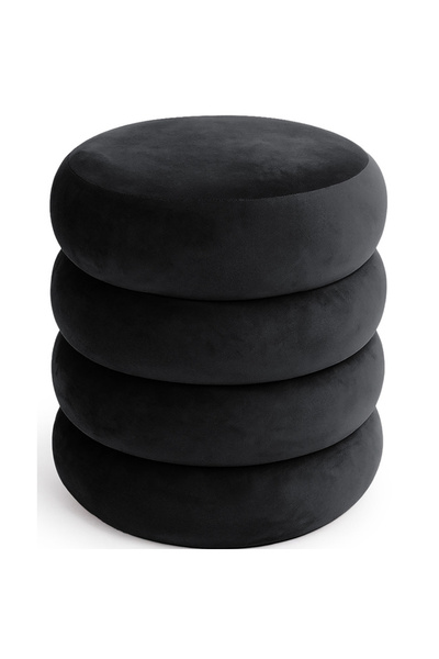 OEM Taburet tapitat Snuggo cu spatiu de depozitare, velur, diametru 42 cm, in...
