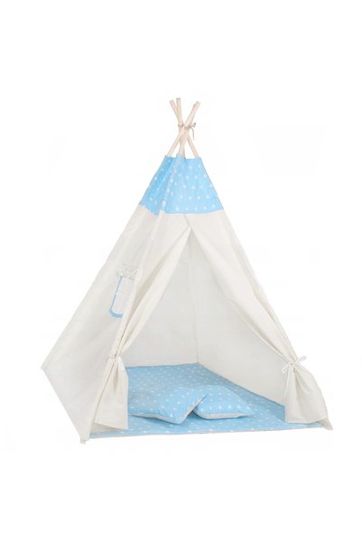 OEM Cort de joaca pentru copii tip teepee, cu saltea si 2 perne, 120x100 cm, ...
