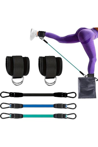 Generic MuSylonz 5-Level Resistance Band Set for Hip And Leg Training, Adjust...