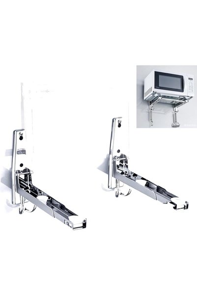 Generic Collapsible Stainless Steel Retractable Microwave Oven Wall Mount wit...