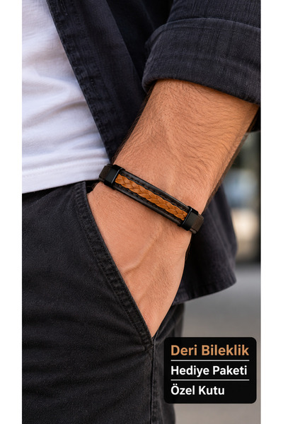 HER ŞEY NOTA www.herseynota.com Cindaron Aures Black Taba Leather Men's Brace...