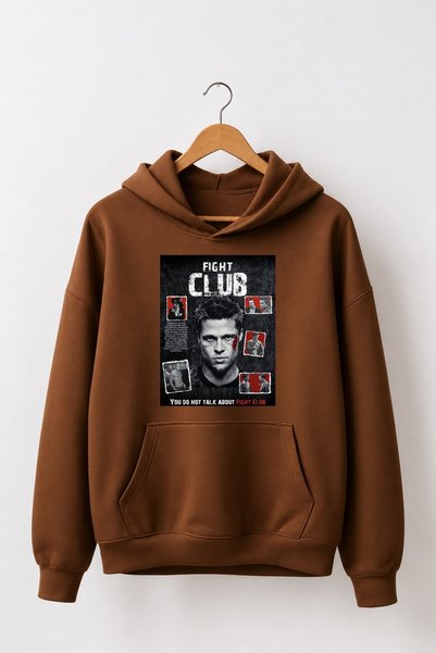 Vordevia سترة قطنية فاخرة كبيرة الحجم مطبوعة بـ«Fight Club» مصنوعة من 3 خيوط ...