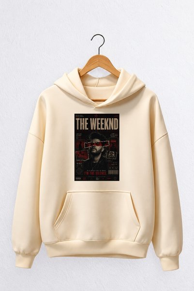 Vordevia سترة رياضية قطنية مطبوعة بطبعة The Weeknd بمقاس كبير وثلاثة خيوط