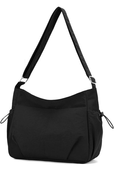 Generic Durable Nylon Tote Bag & Crossbody for Women, Spacious Travel and Wor...