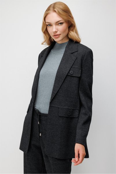 Ekol Laser Cut Jacket with Ornamental Pockets 04209