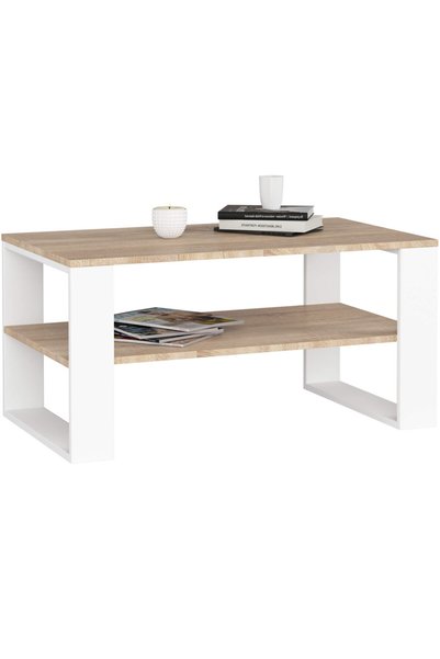 OEM Masuta cafea ALEX cu raft inferior, PAL laminat, 92x53x45 cm, stejar sono...