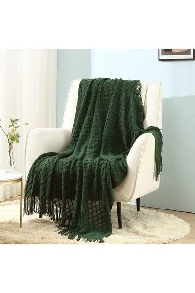 Generic Knitted Decorative Throw Blanket for Couch Sofa Chair Bed，Soft Warm C...