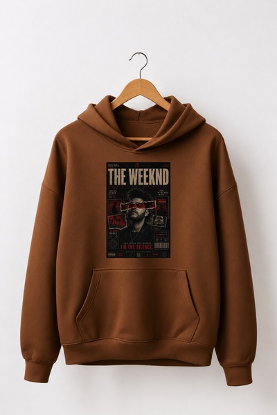 Vordevia سترة رياضية قطنية مطبوعة بطبعة The Weeknd بمقاس كبير وثلاثة خيوط