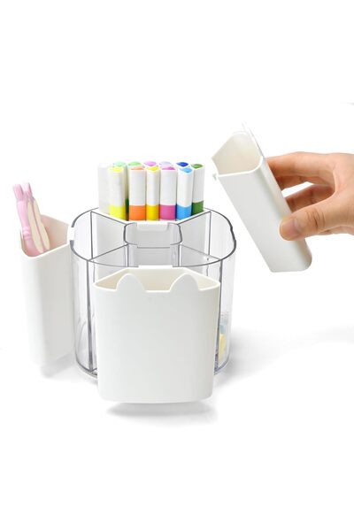 Generic منظم مكتب دوار 360 درجة وحامل أدوات مكتبية، حامل أقلام قابل للفصل بـ ...