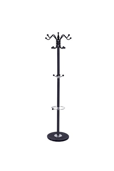 OEM Cuier tip pom din metal 12 agatatoare, 174 cm, negru