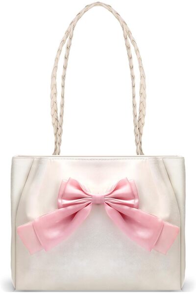 Generic Coquette Bow Tote Bag for Women & Teens - Cute Zipper Handbag with Ad...