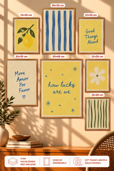 UNT 7-Piece Frame-Looking Modern Painting Set |   Retro & Pop Art |   Living ...