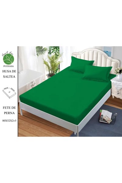 Pucioasa Cearșaf din material Finet cu elastic + 2 fațe de pernă 180x200, ver...
