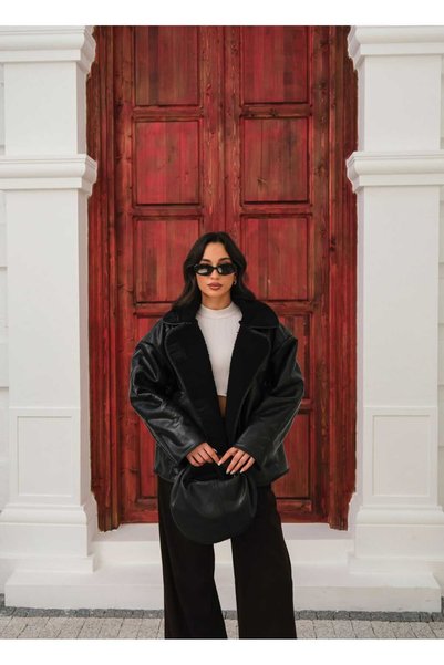 MODA DURAĞI Black Oversize Quality Jacket