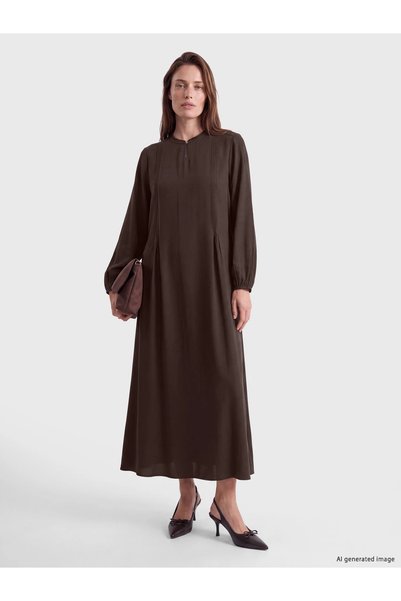 LC Waikiki Lcw Grace Ruffled Collar Flared Dress