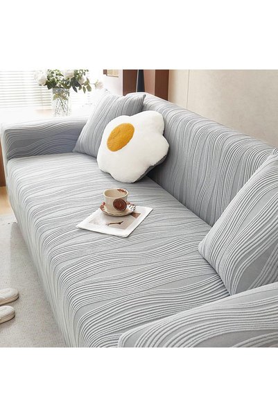Generic Stretch Couch Cover, Thick Solid Color Sofa Cover with Elastic Band, ...