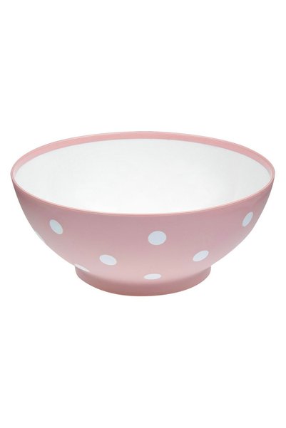 CATIANO Bol din Plastic Alb Roz Mat cu Buline 3l