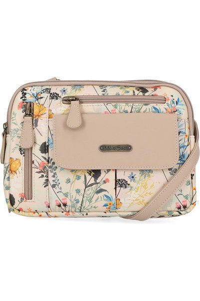 Generic Zippy Shoulder Bag with 3 Compartments