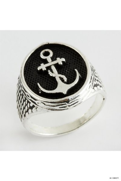 ZERO LAND CONCEPTA Anchor Metal Men's Ring, Silver (224447), Color 19
