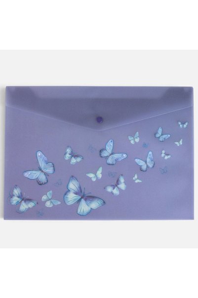 CATIANO Mapa cu Capsa Mov cu Fluturi Glitter 33x23,6cm