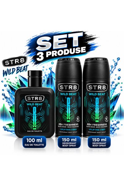 str8 Set Parfum WILD BEAT 100ml + 2x Deodorant 150 ml