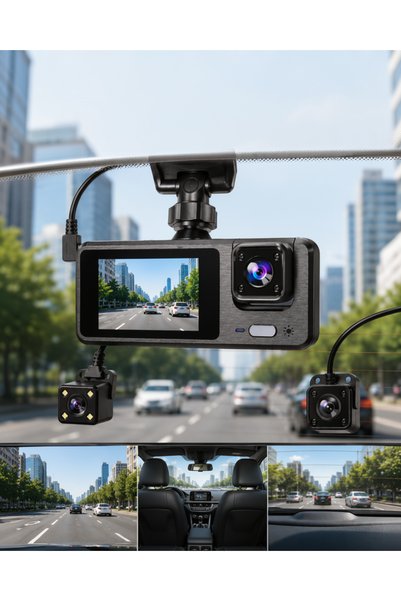 ASTRALTECH 3 Kamera Araç DVR 1080P Yüksek Çözünürlük