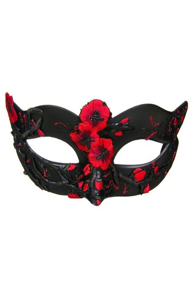 SHOPIENS Masca carnaval dama neagra flori Shopiens®