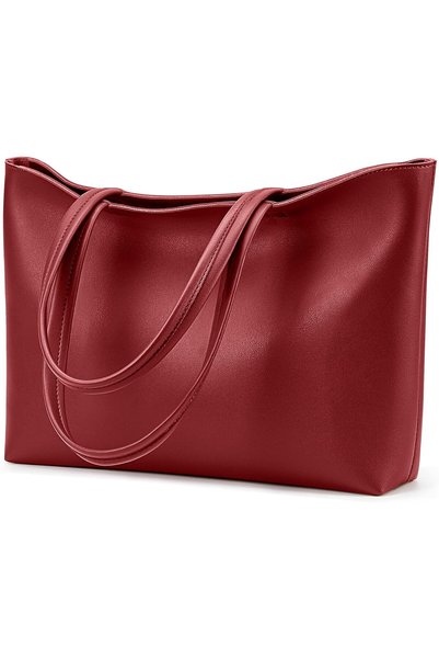 Generic KALIDI Tote Bag Zipper Shoulder Bag Faux Leather Purses for Women Lar...