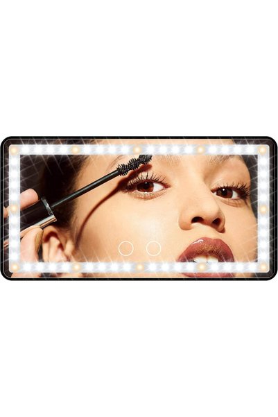 Generic Car Sun Visor Vanity Mirror with Lights, Rechargeable Car Makeup Trav...