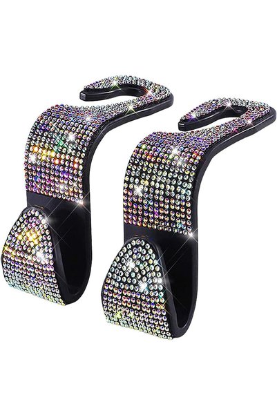 Generic Car Headrest Hooks for Back Seat Storage, 2 Pack ABS and Rhinestone 3...