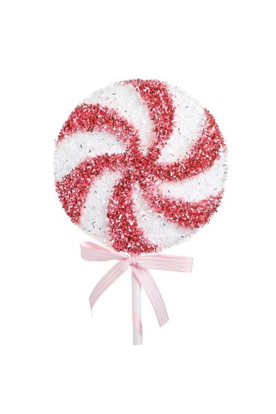 SHOPIENS Ornament Brad Craciun Stick Acadea Mare Spuma Beteala Roz Alba 15x47...