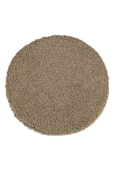 SHOPIENS Perna scaun decorativa rotunda taupe cu bucle diametru 34 cm Shopiens®