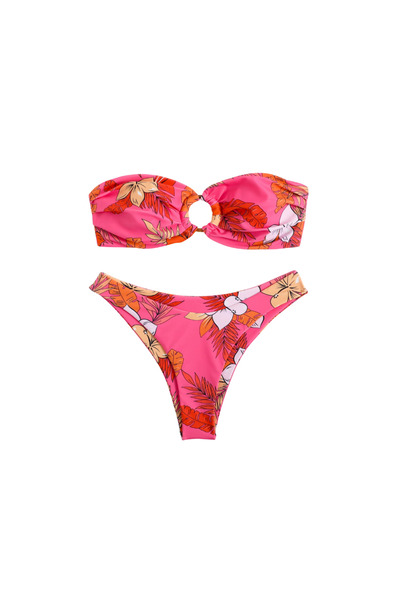 Chicret SUMMER BLOSSOM Μπικίνι με μπραζίλ κάτω μέρος και λουλουδάτες λεπτομέρ...