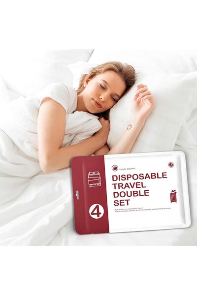 Generic 4 Pack Disposable Bed Sheets for Travel, Portable Disposable Bedding ...