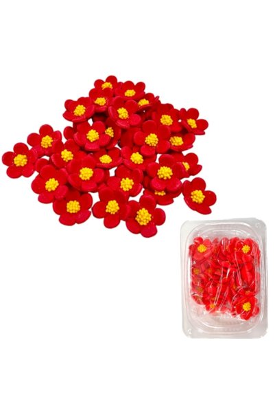 Anyta Cooking Set decor comestibil - Floricica de primăvară roșu simplu” 36 buc