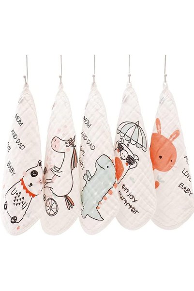 Generic Baby Washcloths, 5 Pcs Baby Shower Washcloths Cotton Natural Soft Fac...