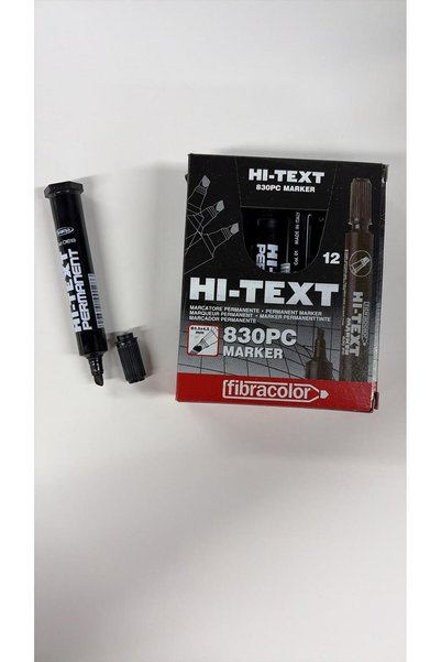 Hi-Text قلم ماركر ذو طرف مقطوع، علبة تحتوي على 830 قطعة، أسود، 12 قطعة