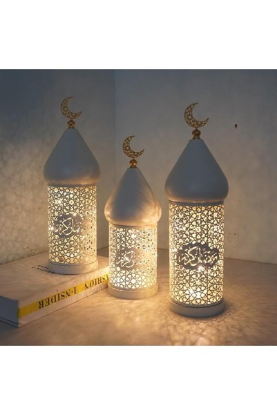 Generic Ramadan Decorative Lamp Holders, Candle Lantern Lamp, LED Metal Hollo...