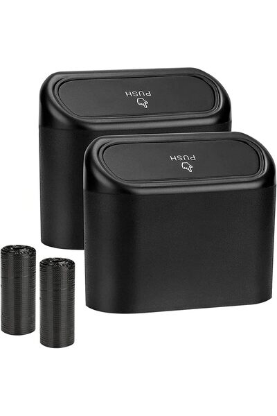 Generic 2 Pack Mini Car Trash Can with Lid, Small Garbage Can, Cute Leakproof...