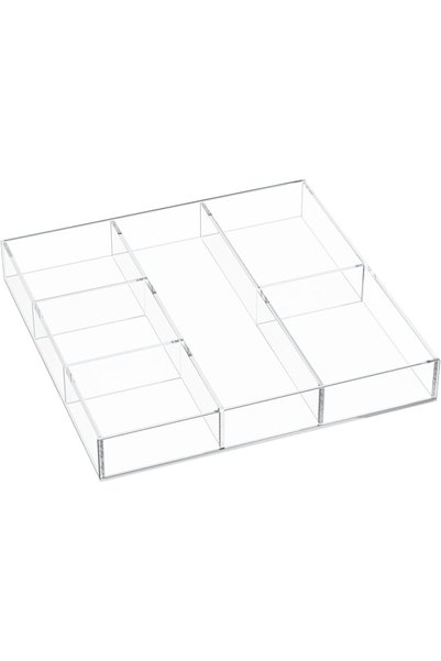 Generic Acrylic Drawer Organizer, 6 Section Clear Makeup Tray Organizer for D...
