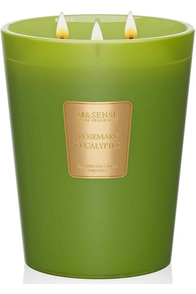 Generic شمعة معطرة برائحة الروزماري والأوكالبتوس، 35 أونصة، مدة احتراق 150 سا...