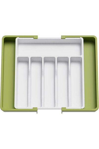 Generic منظم أدوات المائدة القابل للتمدد، صينية أدوات المطبخ القابلة للتوسيع،...