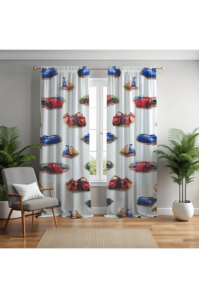 Mastel Set de 2 perdele cu draperii pentru copii, model C2