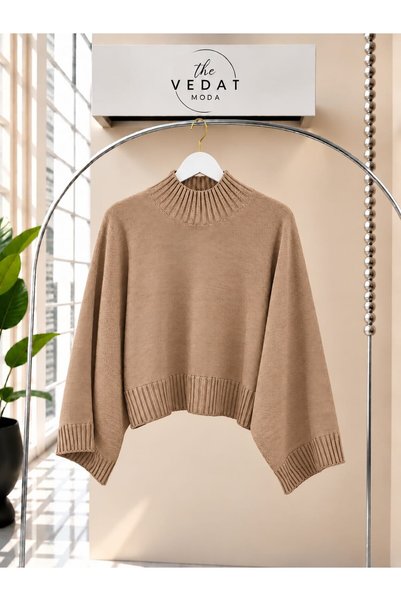 MODA VEDAT Women's Oversized Knit Blouse -0270 BEIGE