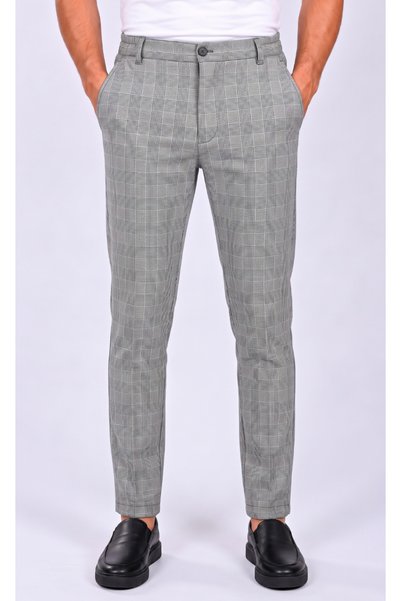 m matbah Men's Gray and Black Checked Glen Plaid Chef, Waiter, and Cook Pants...
